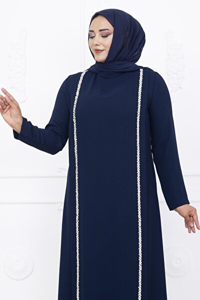 Amine Hüma Yakut Abiye Elbise Lacivert