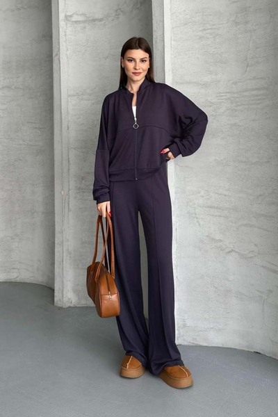 TOFİSA Двукомпонентен комплект с цип от модал, лилав - 27713