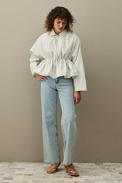 Fahhar Büzgülü Balon Ceket Bej