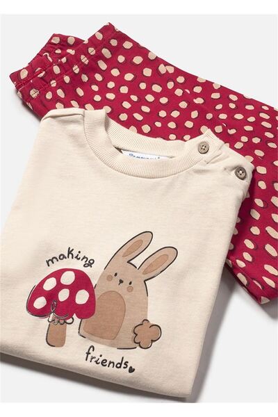 MAYORAL Baby Girl Printed 2-Piece Top and Bottom Set Red 2745