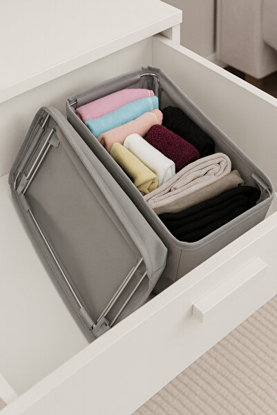 SER&YAT Drawer Organizer Set | Set of 4 | Foldable, Steel Support Drawer Clothing Organizer