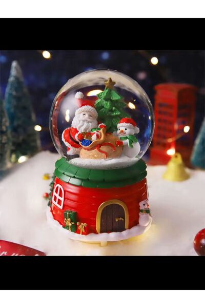 nesever store Mega Boy Yılbaşı Kar Küresi Otomatik Kar Püskürtmeli, Işıklı ve...