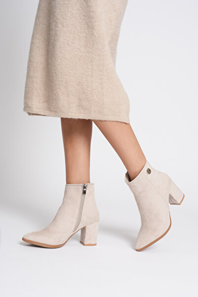 TOPUK Μπότες με χοντρό τακούνι με φερμουάρ Voly Ten Suede