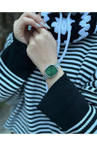 Casio Casio Women's Watch - Silver Strap, Green Dial