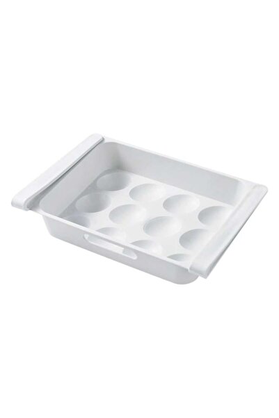 ANTBRO Drawer Tray for 12 Eggs with Clamp Function, White Plastic, 26x18x5cm