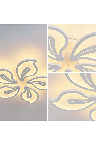 ALC-Shop LED Chandelier with Remote Control JASMINE 73W, 5 Petals, Cold/Warm/Neutral Light, Dimmable, White
