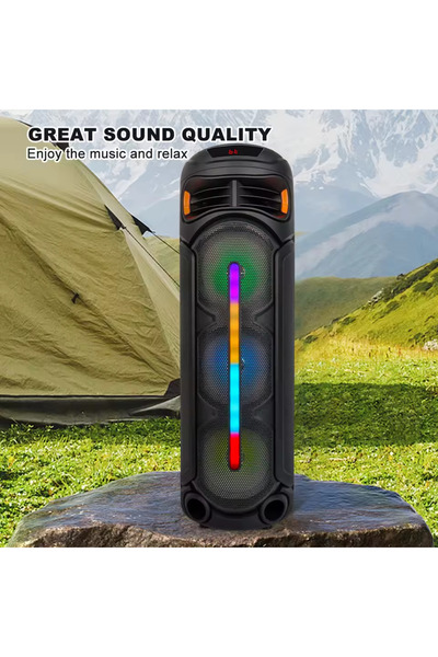 singe Speakers Bluetooth Party Portable Big Power Stereo Subwoofer Outdoor Speakers with Mic