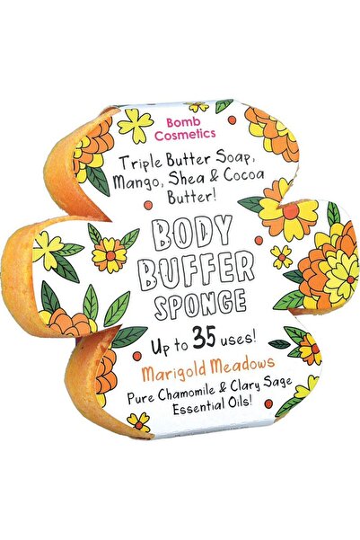 Bomb Cosmetics Marigold Meadows Body Buffer Exfoliating Soap with Sponge,