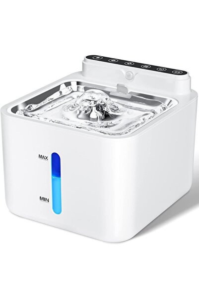 Golden cat نافورة مياه لاسلكية قابلة لإعادة الشحن للقطط، لون أبيض - 3.2 لتر