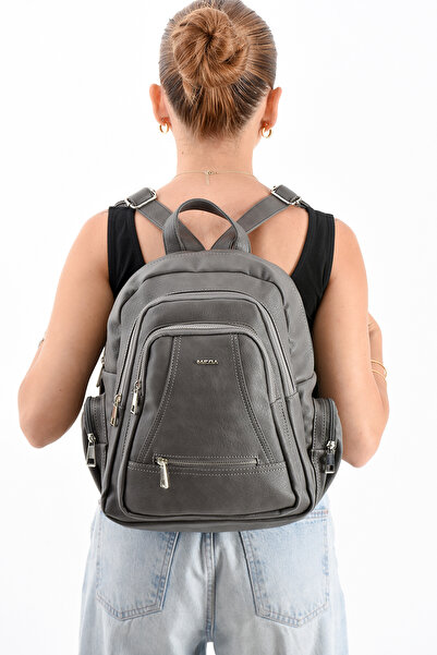 MEGA ÇANTA Lisbon/Soft Leather Multi-Compartment Women's Backpack