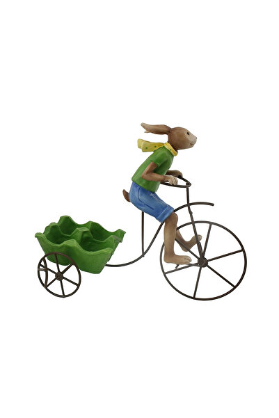 BraziPremium Suport pentru ouă decorative de Paște cu iepuraș pe bicicletă, 2...