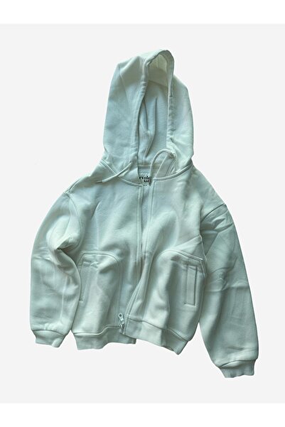 3 İplik Şardonlu Kapüşonlu Fermuarlı Sweatshirt