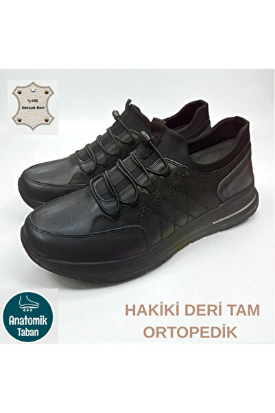 SHOUGO Pantofi ortopedici complet din piele naturală, anti-alunecare, cu șire...