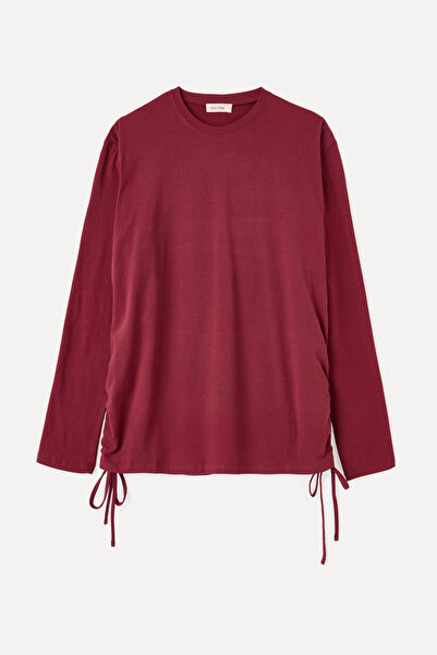 Mudo Oversize Long Sleeve T-Shirt with Ruched Waist
