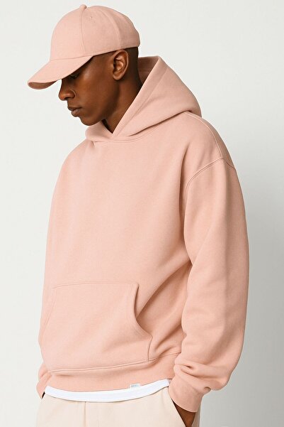 BENROMA Hanorac unisex cu glugă din bumbac pieptănat cu 3 fire