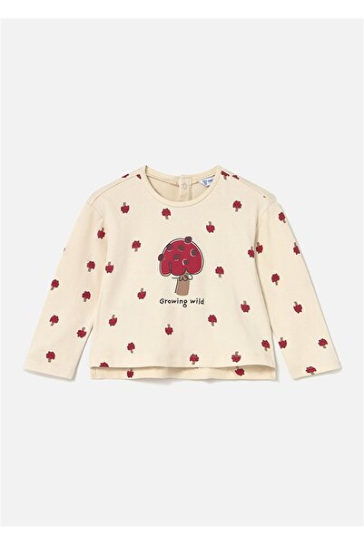MAYORAL Tricou cu mânecă lungă cu imprimeu pentru fetiță, bej 2077