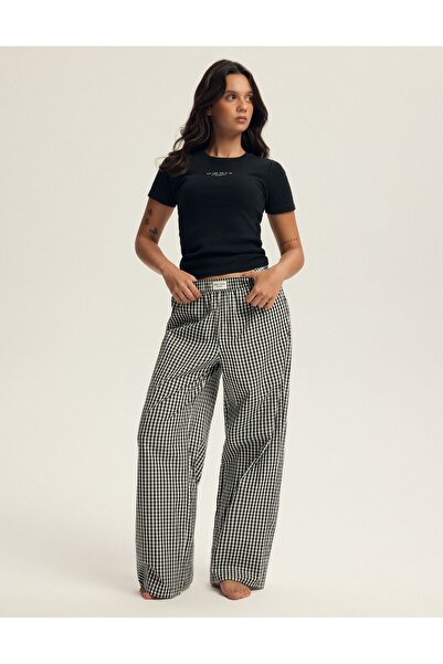 Bloovii Pantaloni de casă pentru femei, stil pijama, în carouri Vichy , croi ...