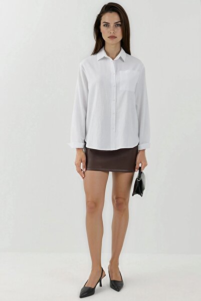 Hiccup Faux Leather Low Waist Mini Skirt