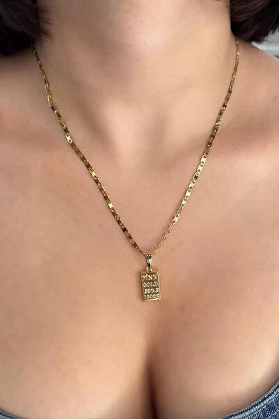 Vitastyle ALTIN RENK KÜLÇE FİGÜRLÜ 316L ÇELİK KOLYE