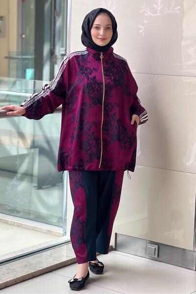 Ghisa Double Line Piping Detail Cap Pants Set