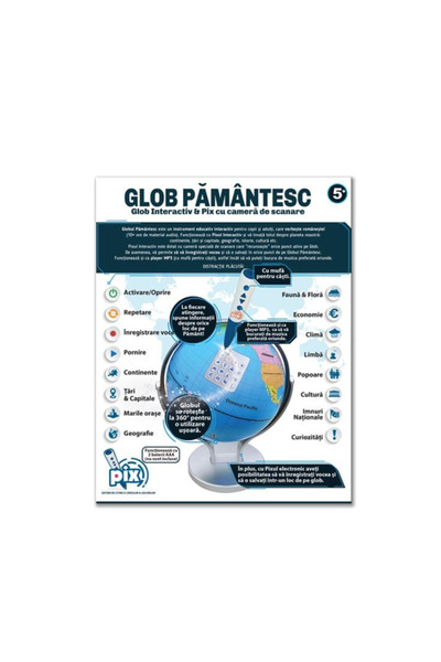 İDEA Glob interactiv in limba romana si pix cu camera de scanare, Idea, +5 ani