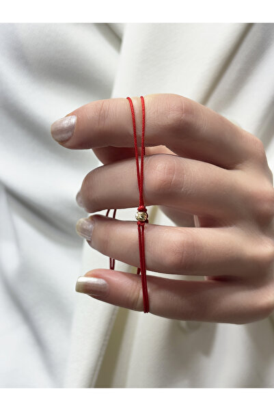 DİAMİNE PIRLANTA Yılbaşı Hediyesi 14 Ayar Altın Mini Dorikalı İpli Bileklik (...