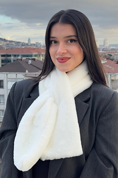 Mollycrush Plush Soft Soft Scarf | Winter Faux Fur White Women's Neckerchief