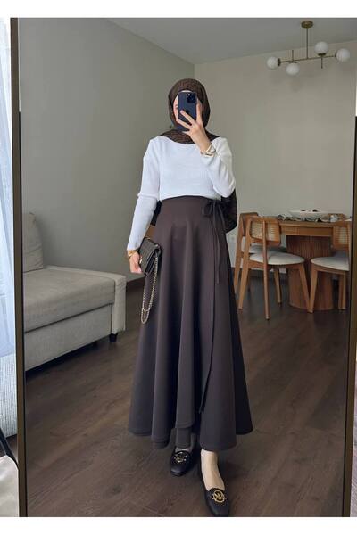 Molly Nelly Women's Side Tie Hijab Long Skuba Skirt