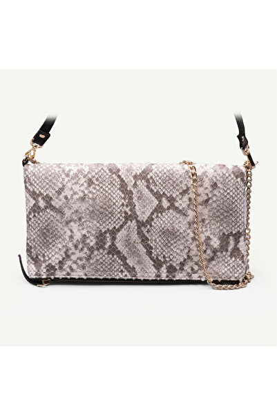 Uderra Leather حقيبة كروس بسلسلة من الجلد الطبيعي – ZC009-جلد مطبوع عليه ثعبان