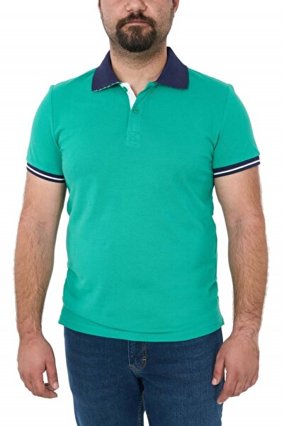 Glo Story Tricou polo clasic cu garnituri contrastante, Amir, verde pastel