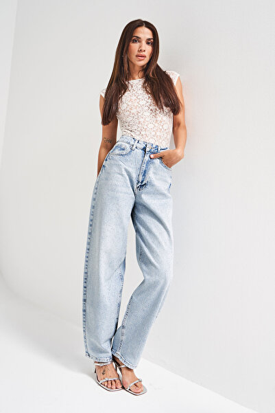 its basic Blugi pentru femei Ice Denim Color T-4w5-3 Skater Fit Front Bright Stone Lungime interioară 77 cm Design special Denim Jean