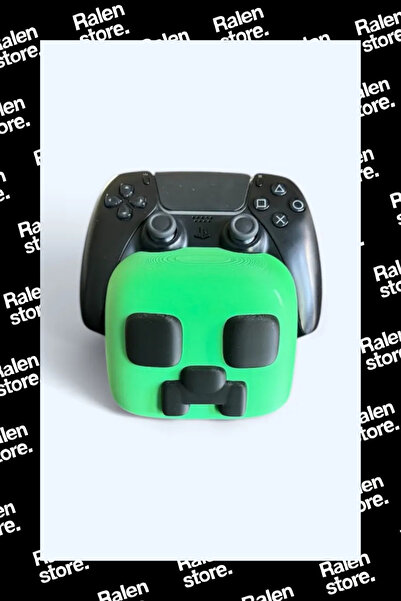 Ralen Minecraft Creeper Temalı PS5 Gamepad Dualsense Stand Tekli | 8,5cm ( Yü...