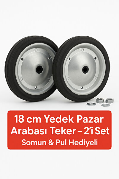 LAVİNGER 2 Adet 18 cm Metal Gövde Pazar Arabası Tekerleği Süper Sağlam Araba ...