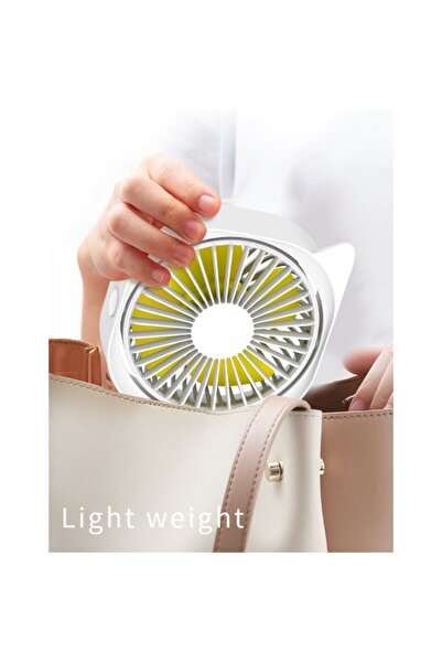 Flippy Mini USB Desk Fan - 360° Rotation, 3 Speeds, 13.5 x 12.8 cm, White
