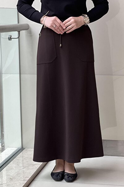 sentez giyim Sentez Elenna Cep Düğmeli Çan Etek