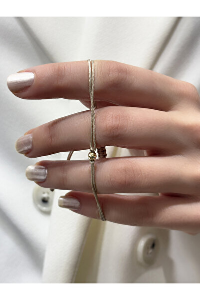 DİAMİNE PIRLANTA 14 Ayar Altın Mini Dorikalı İpli Bileklik (4 mm)