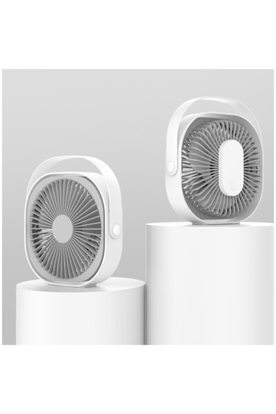 Flippy Mini USB desk fan - 360° rotation, 3 speeds, 4000 mA, 13.5 x 12.8 cm, Gray