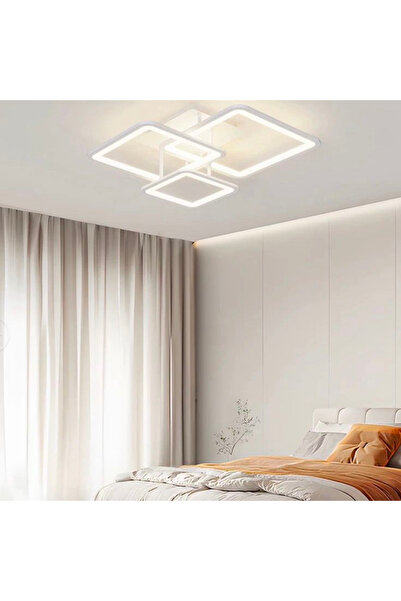 Alessandro DESIGN Lustra LED cu telecomanda ZOE, 64W, 3 Patrate, lumina Rece/...