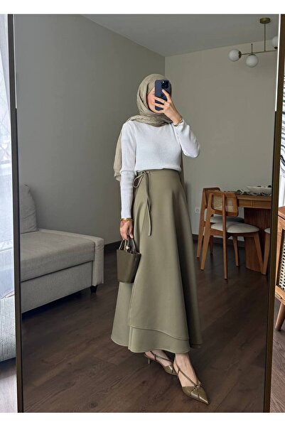 Molly Nelly Women's Side Tie Hijab Long Skuba Skirt