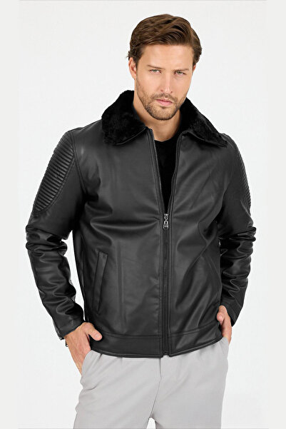 Go Veform Elyaf dolgulu suni deri mont AVM20106