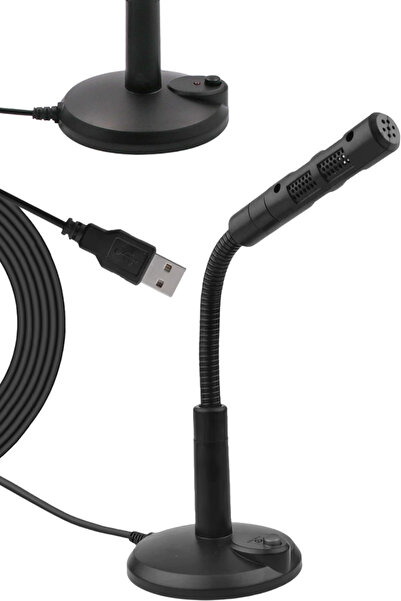 SİLVERROOM USB Girişli Masaüstü Kompakt Tasarım PC ve Laptop Mikrofonu