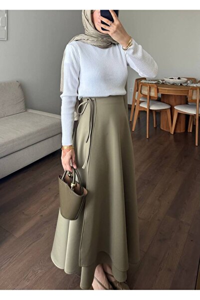 Molly Nelly Women's Side Tie Hijab Long Skuba Skirt