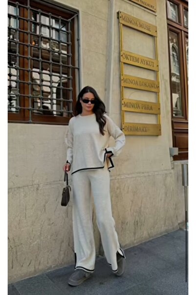 LOBOLIC Set de tricotaje cu detaliu în dungi pentru femei