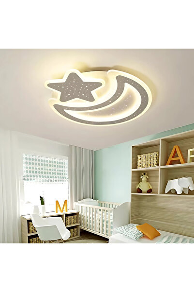 ALC-Shop Nova LED Chandelier with Remote Control, 91W, Dimmable, Moon and Star Shape, White