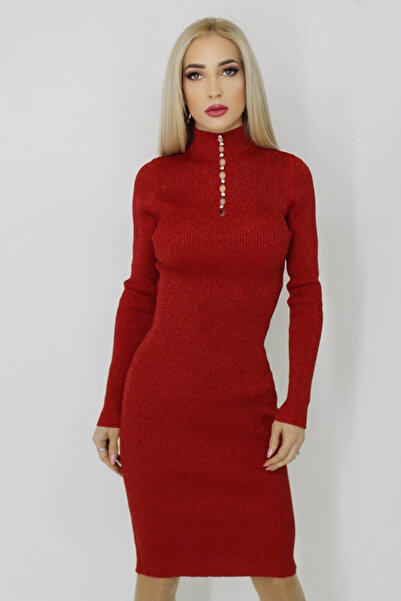 FashionForYou Francy dress, midi, round neck, cutout model and striped textur...