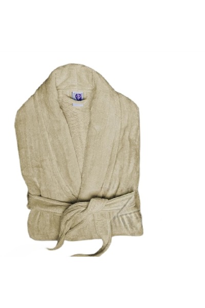 OEM Bathrobe and SPA Hotel with Kimono Collar Velour 100% Cotton, Unisex, 420 gr./m², Cream L/XL