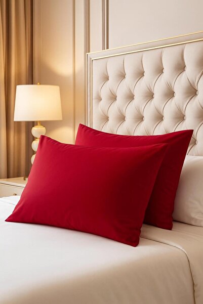 Lio20 2 Piece Pillowcase Set with Cotton Fabric Cover, 50 X 70 cm - Burgundy