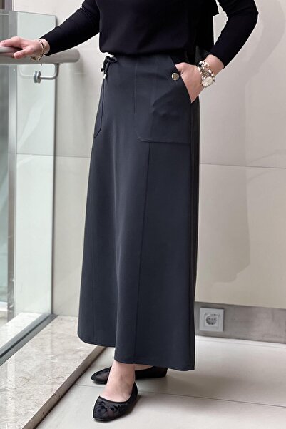 sentez giyim Sentez Elenna Bell Bottom Skirt with Button Detail