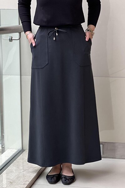 sentez giyim Sentez Elenna Bell Bottom Skirt with Button Detail