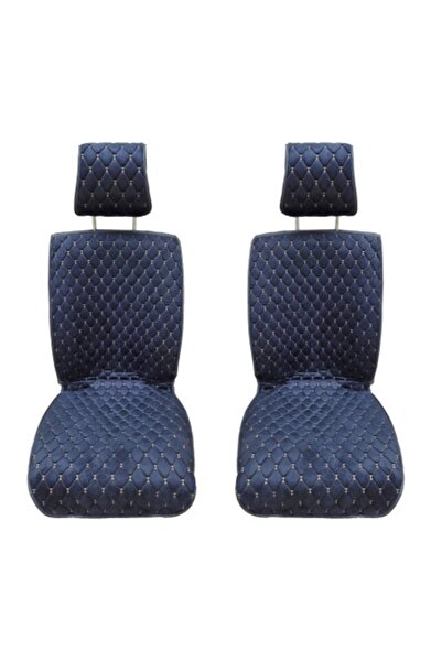 DELUXETUNING Set 2 huse scaune auto pentru fata, catifea, negru si cusaturi gri